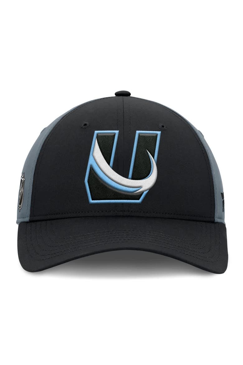 Men's Fanatics  Black/Charcoal Utah Mammoth Alternate Logo Adjustable Hat, Alternate, color, Black
