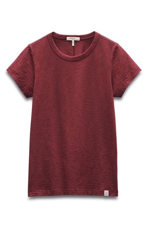 Rag & Bone The Slub Organic Pima Cotton T-shirt In Burgundy