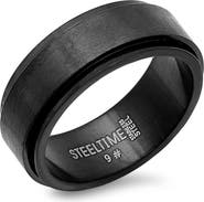 STEELTIME Men's Ion Plated Stainless Steel Band Ring