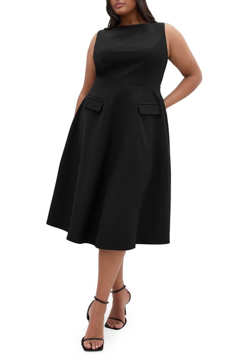 Dynamic Midi Skater Dress