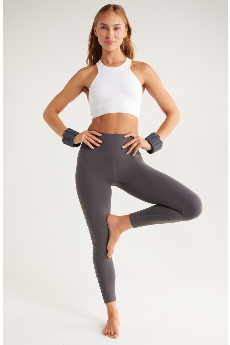 Studio Luxe Ruched Leggings, Alternate, color, GREY FORGED