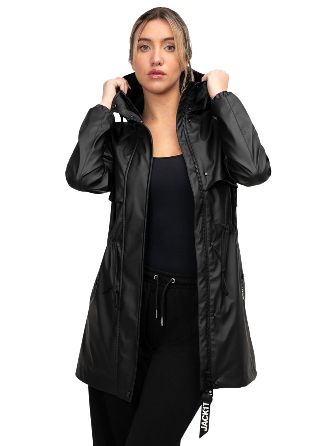 Jack1t Aurora Cape Raincoat In Black