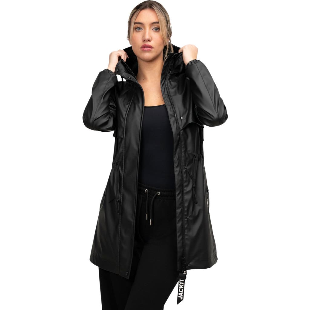 Jack1t Aurora Cape Raincoat In Black