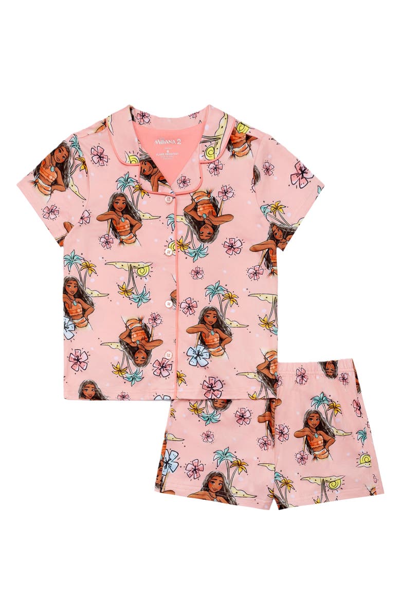 AME Kids' Tropical Moana Short Pajamas, Main, color, Pink
