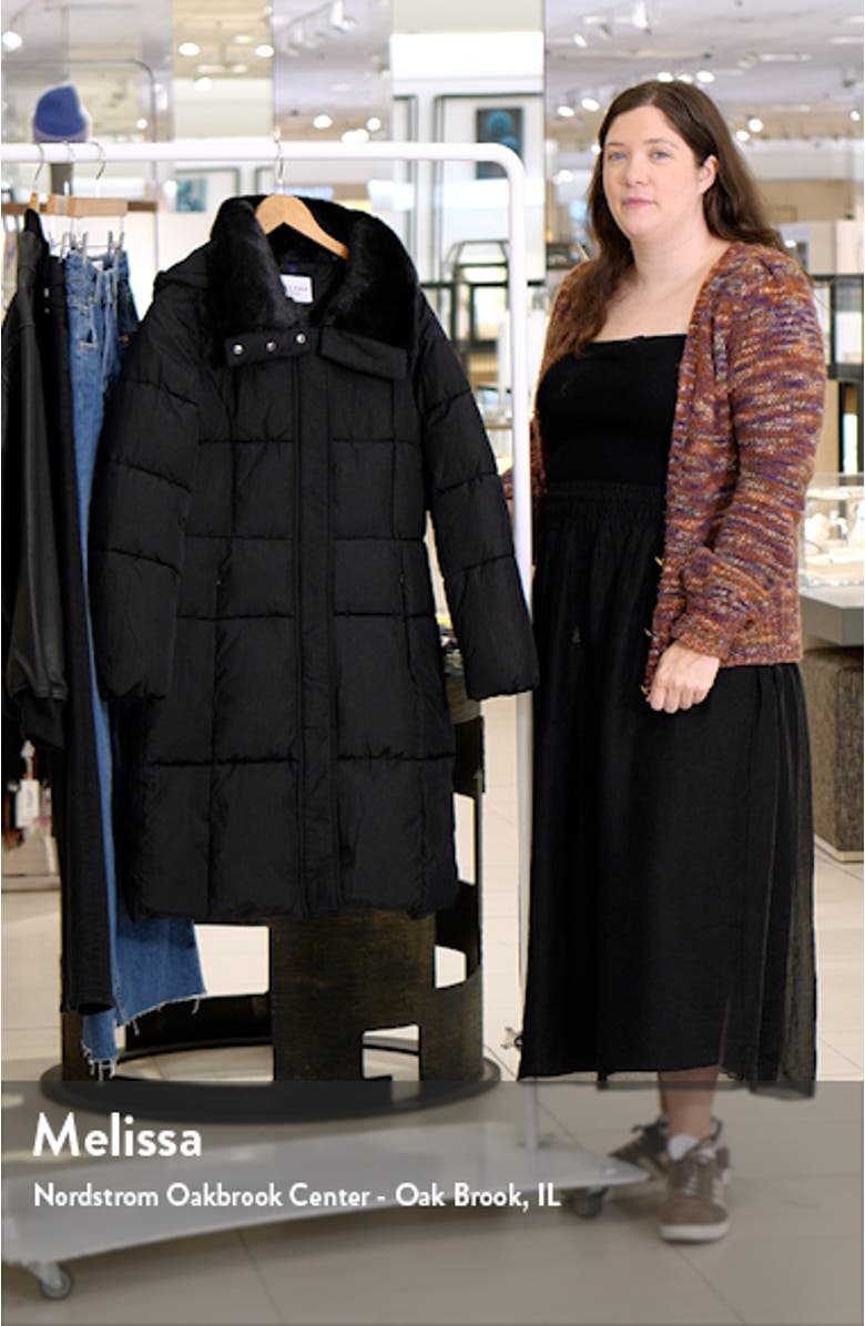 Channel Quilted Shimmer Nylon Puffer Coat with Removable Hood, sales video thumbnail