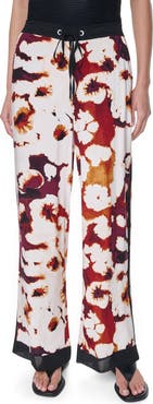 DKNY New York Print Wide Leg Pants