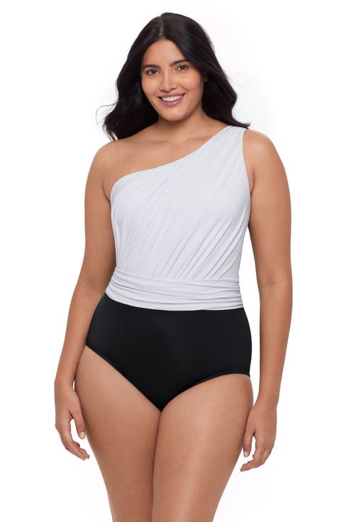 Heather One Shoulder One-Piece Control Swimsuit