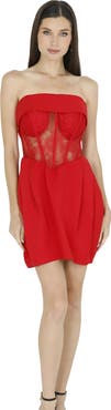 AKALIA Daisy Strapless Lace Corset Dress