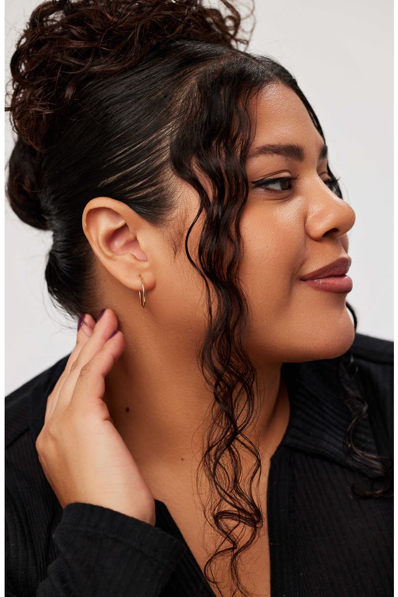 Gold Slim Hoop Earrings - Medium, Alternate, color, Gold