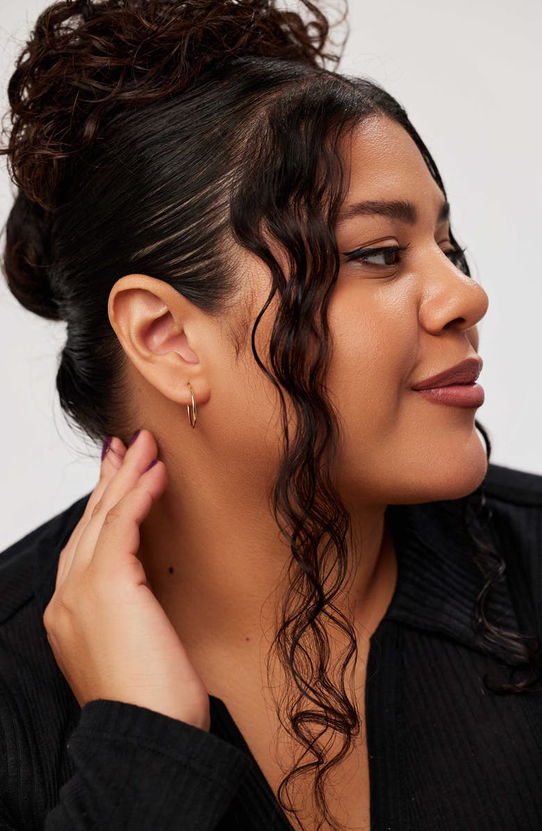 Ana Luisa Gold Slim Hoop Earrings - Medium, Alternate, color, Gold