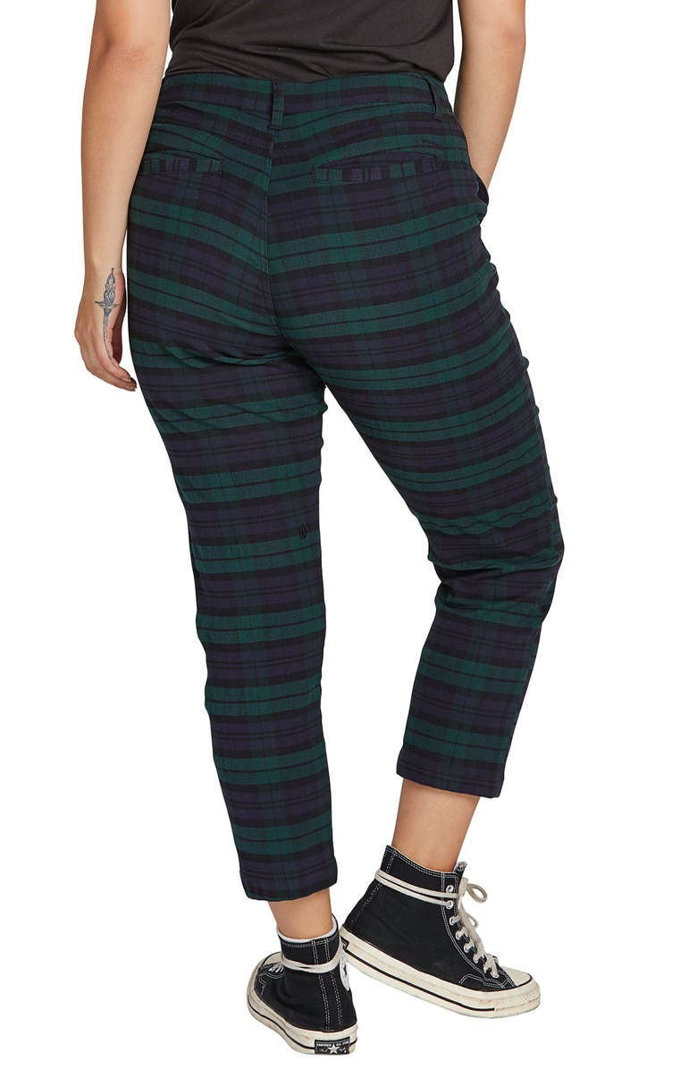 Volcom Frochickie High Waist Plaid Pants, Alternate, color, 