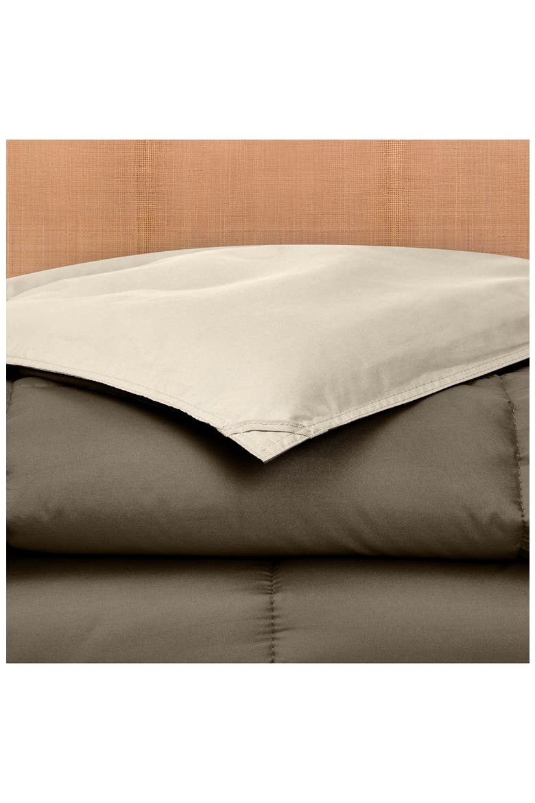 Down Alternative Reversible Comforter, Alternate, color, STONE/CHAMPAGNE