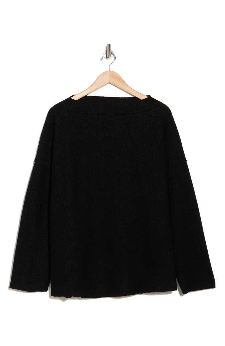 Eileen Fisher Boxy Wool Top, Alternate, color, Black