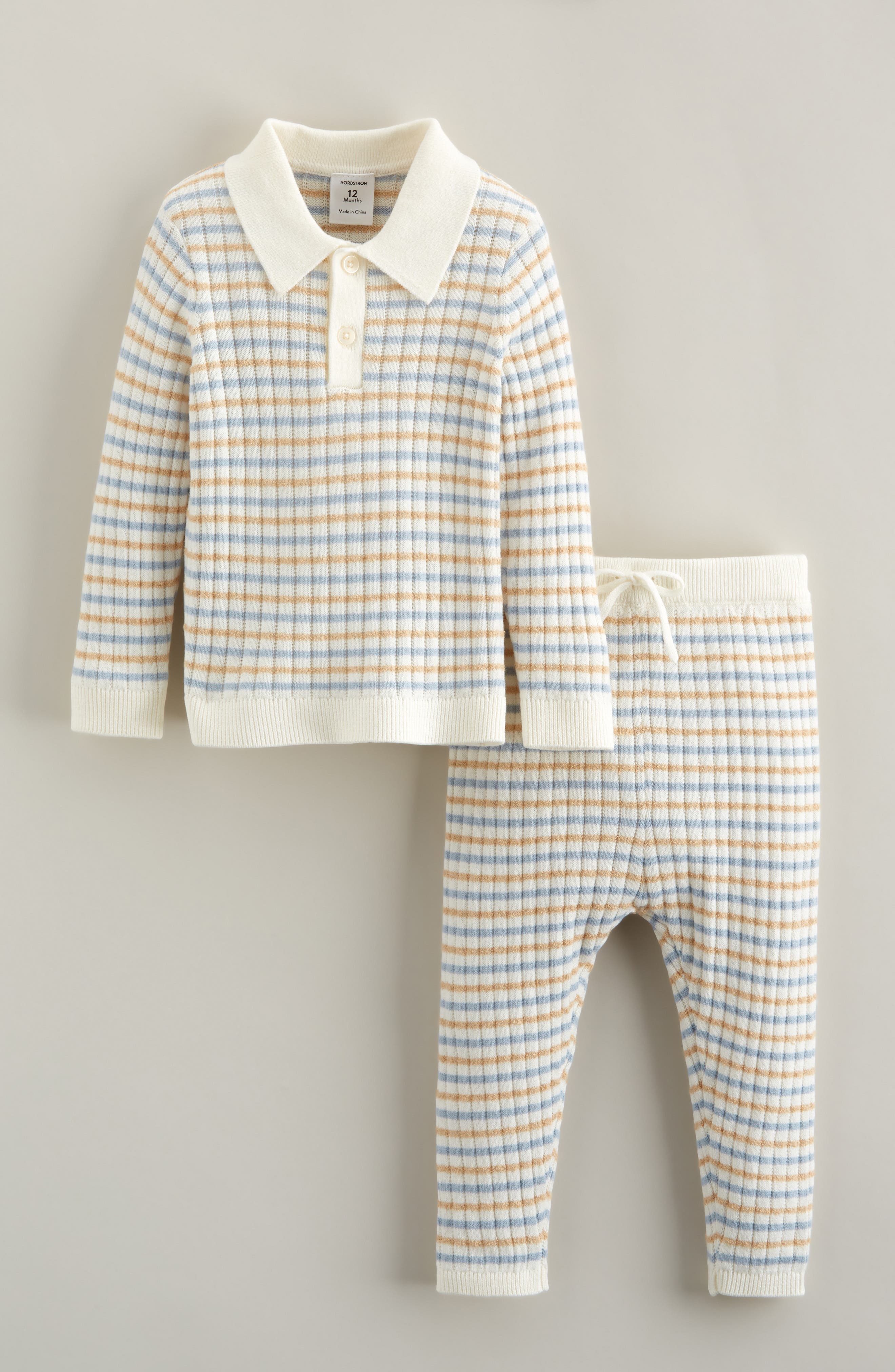 Stripe Cotton Blend Sweater & Leggings Set
