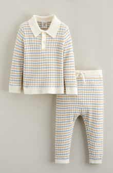 Stripe Cotton Blend Sweater & Leggings Set