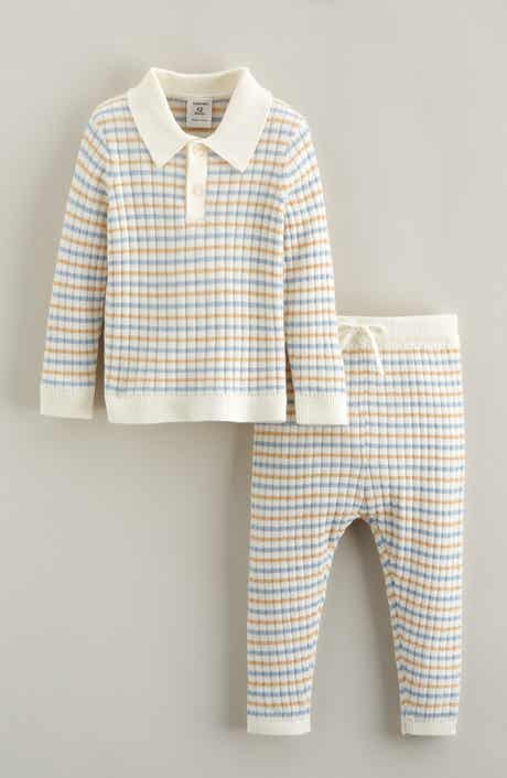 Stripe Cotton Blend Sweater & Leggings Set