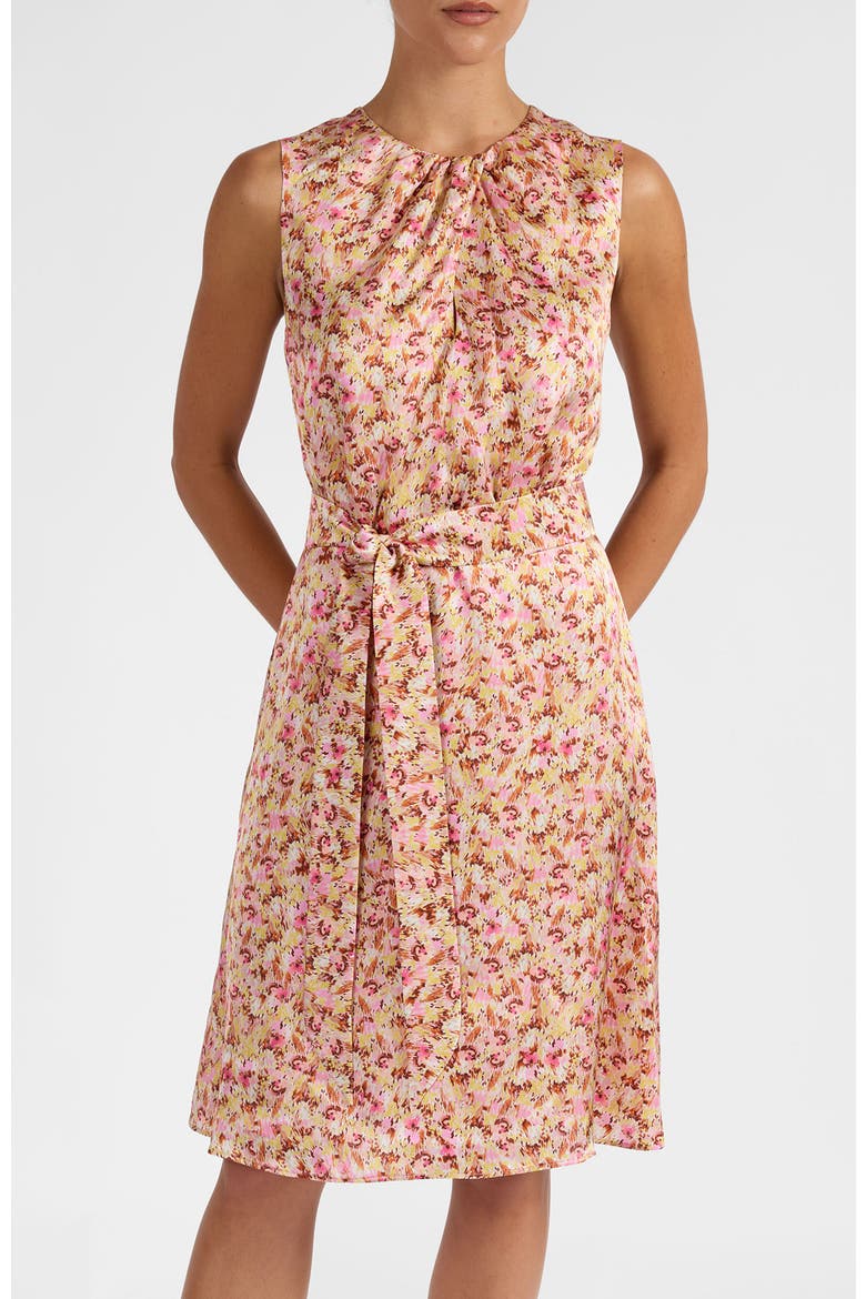 Dalby Sleeveless A-line Dress in Floral Silk Blend, Main, color, Sweet Pink