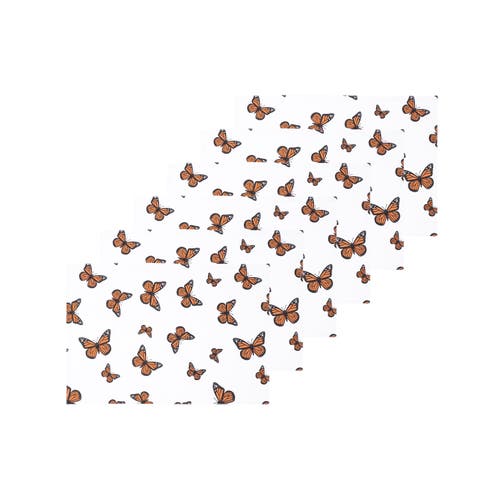 C & F Home C&f Home Monarch Butterfly Placemat, Set Of 6, 14" X 20" In White