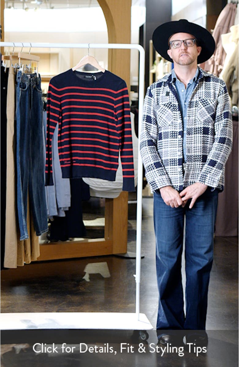 Stripe Cotton & Modal Crewneck Sweater, sales video thumbnail