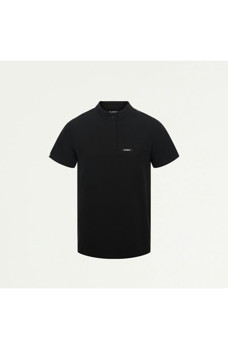 JAANUU Savi Women's 1-Pocket Classic Banded Collar Scrub Top, Alternate, color, Black