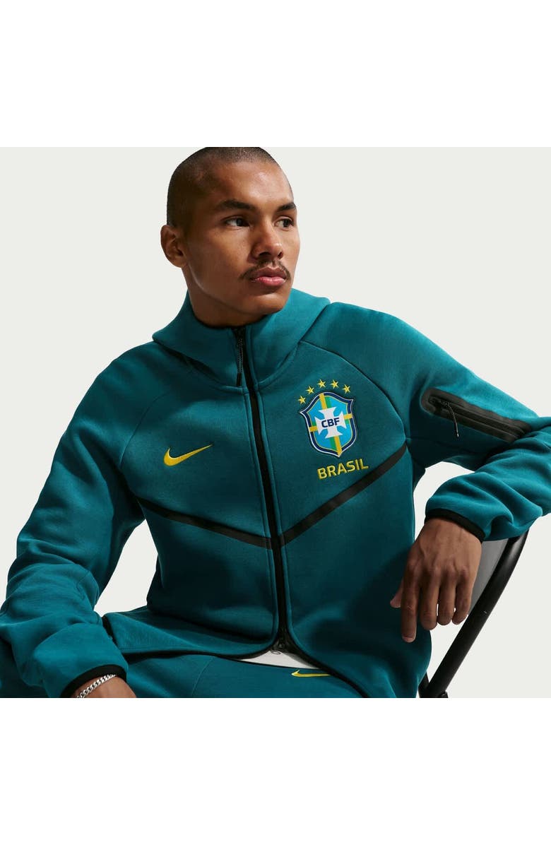 Nike Men's Nike Green Brazil National Team 2026 Tech Fleece Windrunner Raglan Full-Zip Hoodie, Alternate, color, Green