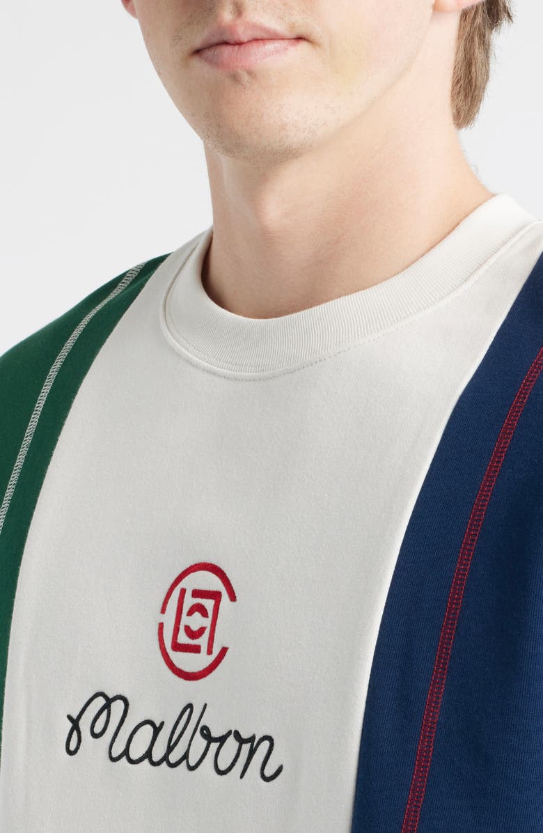 Malbon Golf Clot Colorblock Cotton Graphic Sweatshirt, Alternate, color, Multi Color