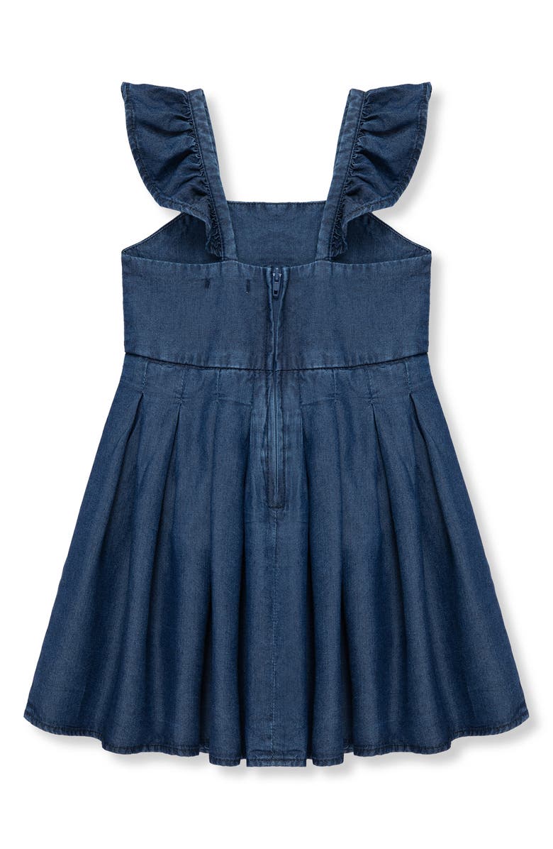 Habitual Kids Kids' Rosette Stretch Denim Dress, Alternate, color, 