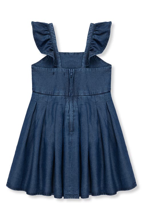 Shop Habitual Kids Kids' Rosette Stretch Denim Dress In Indigo