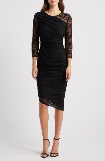 Off the shoulder lace sheath dress vince camuto best sale