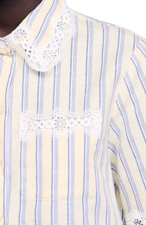 Sandro Striped Cropped Shirt In Multi