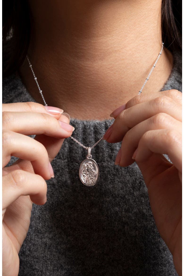 St. Christopher Talisman Necklace, Alternate, color, Sterling Silver