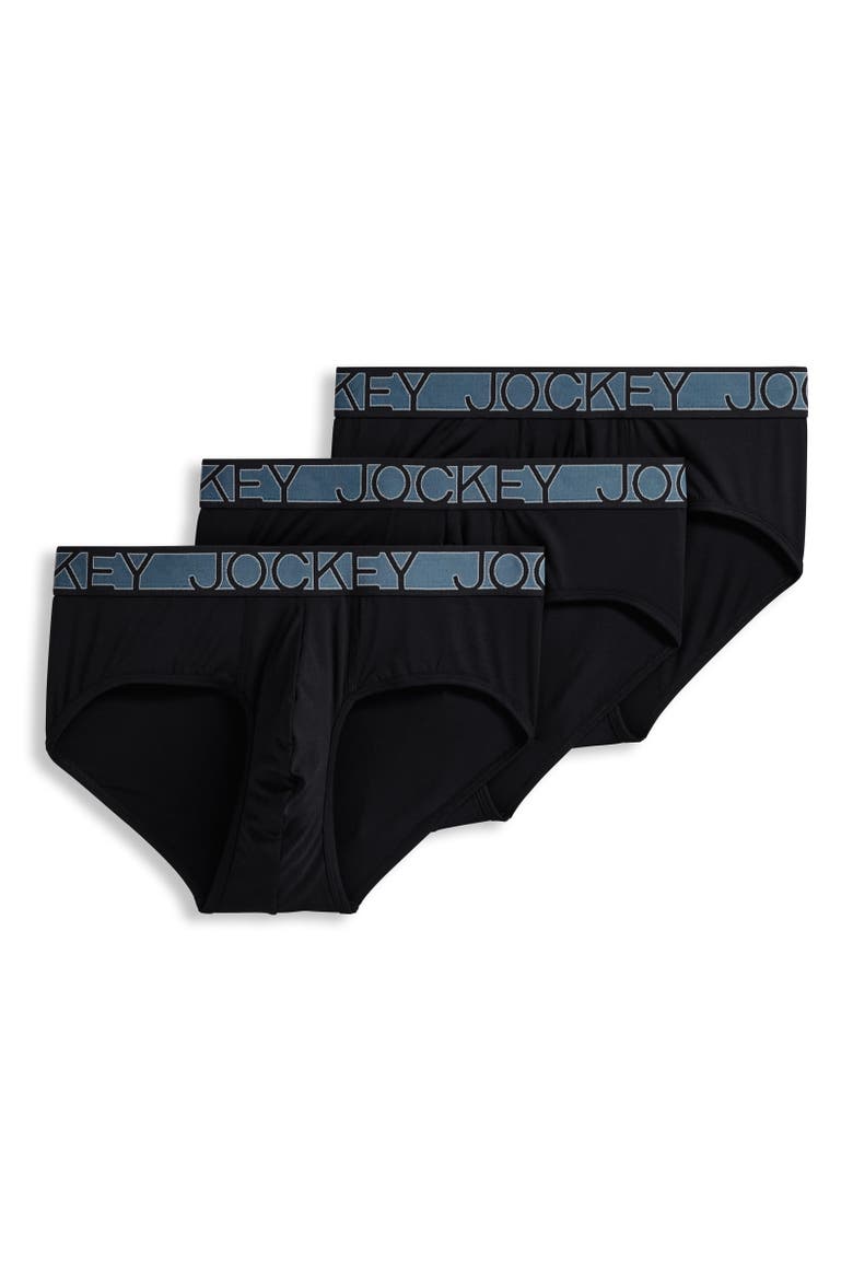 Mens Active Microfiber Brief - 3 Pack, Main, color, Black