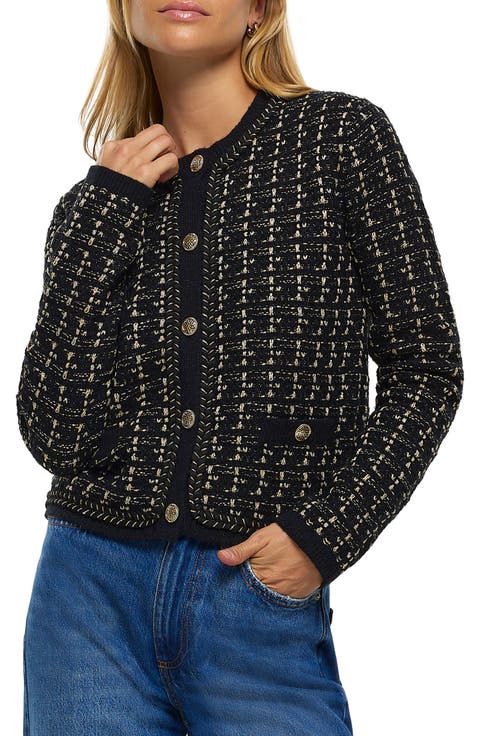 Metallic Tweed Cardigan