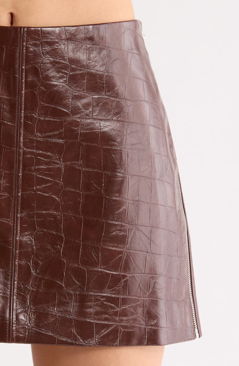 ASTR the Label Savana Faux Leather Miniskirt, Alternate, color, Brown