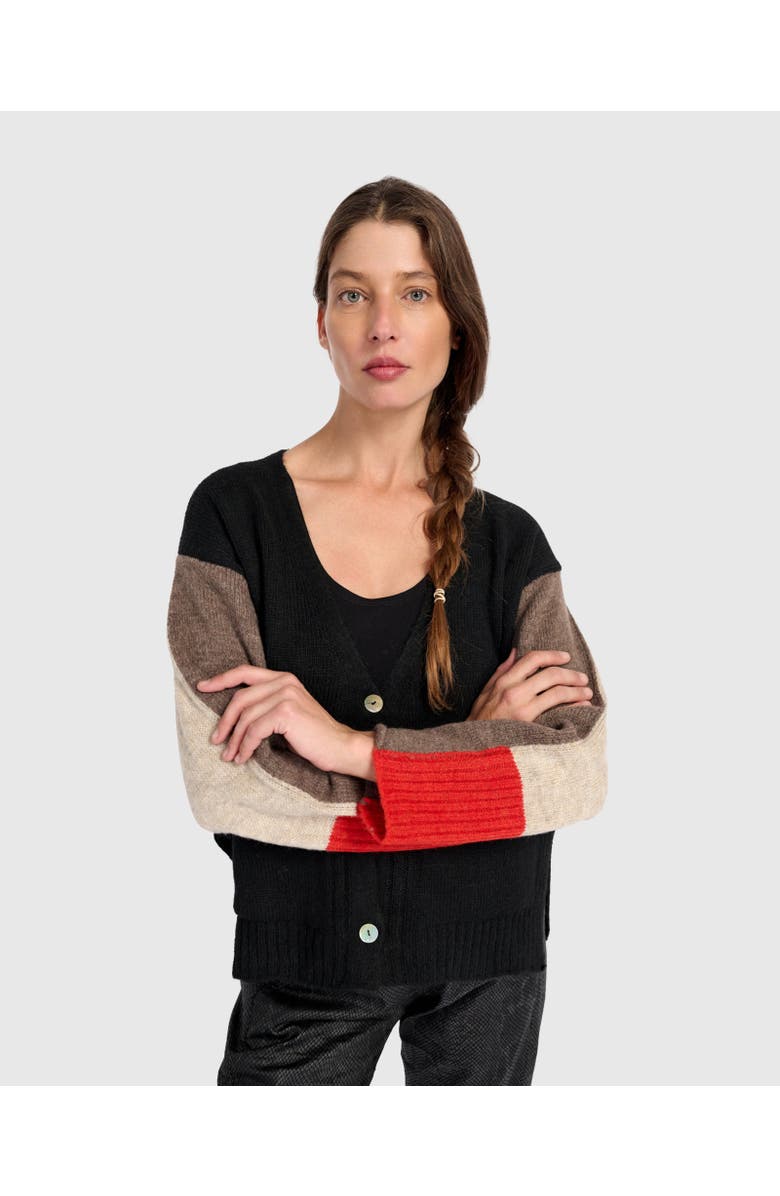 Alembika Finch Cardigan, Main, color, Black/Hazelnut
