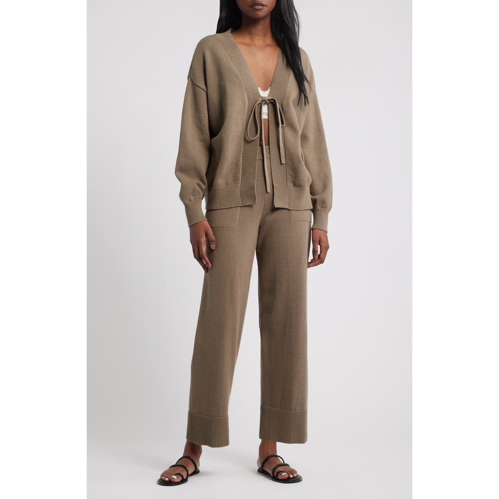 Free People Solar Cardigan & Pants Set In Brown