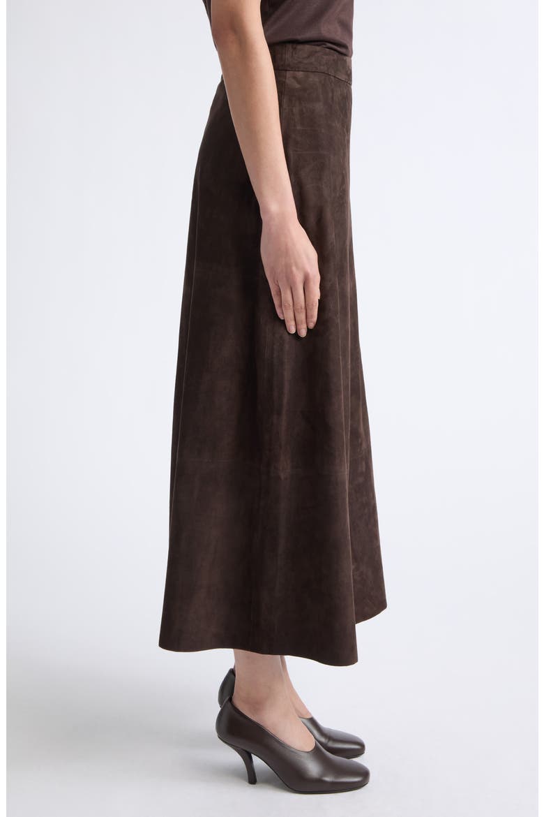Fiorire Suede Skirt, Alternate, color, BROWN
