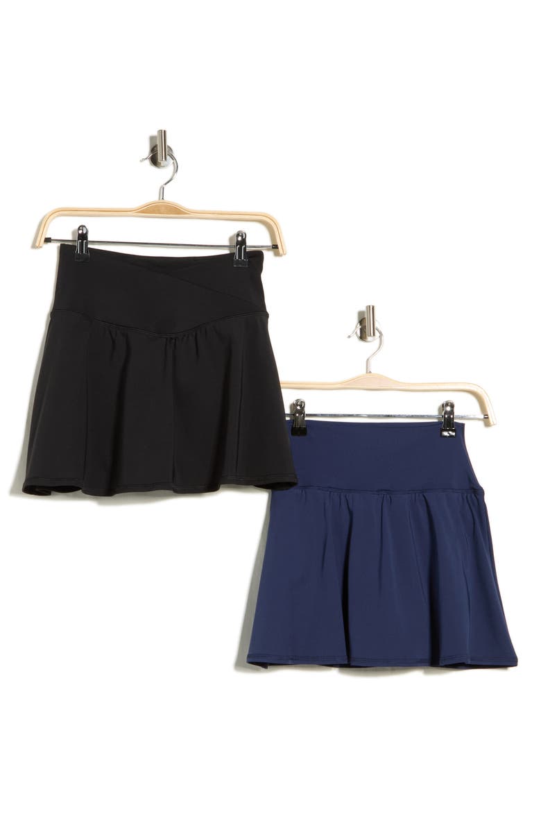 90 DEGREE BY REFLEX Pack of 2 Airlux Crossfire Skirt, Main, color, Black/ Naval Academy