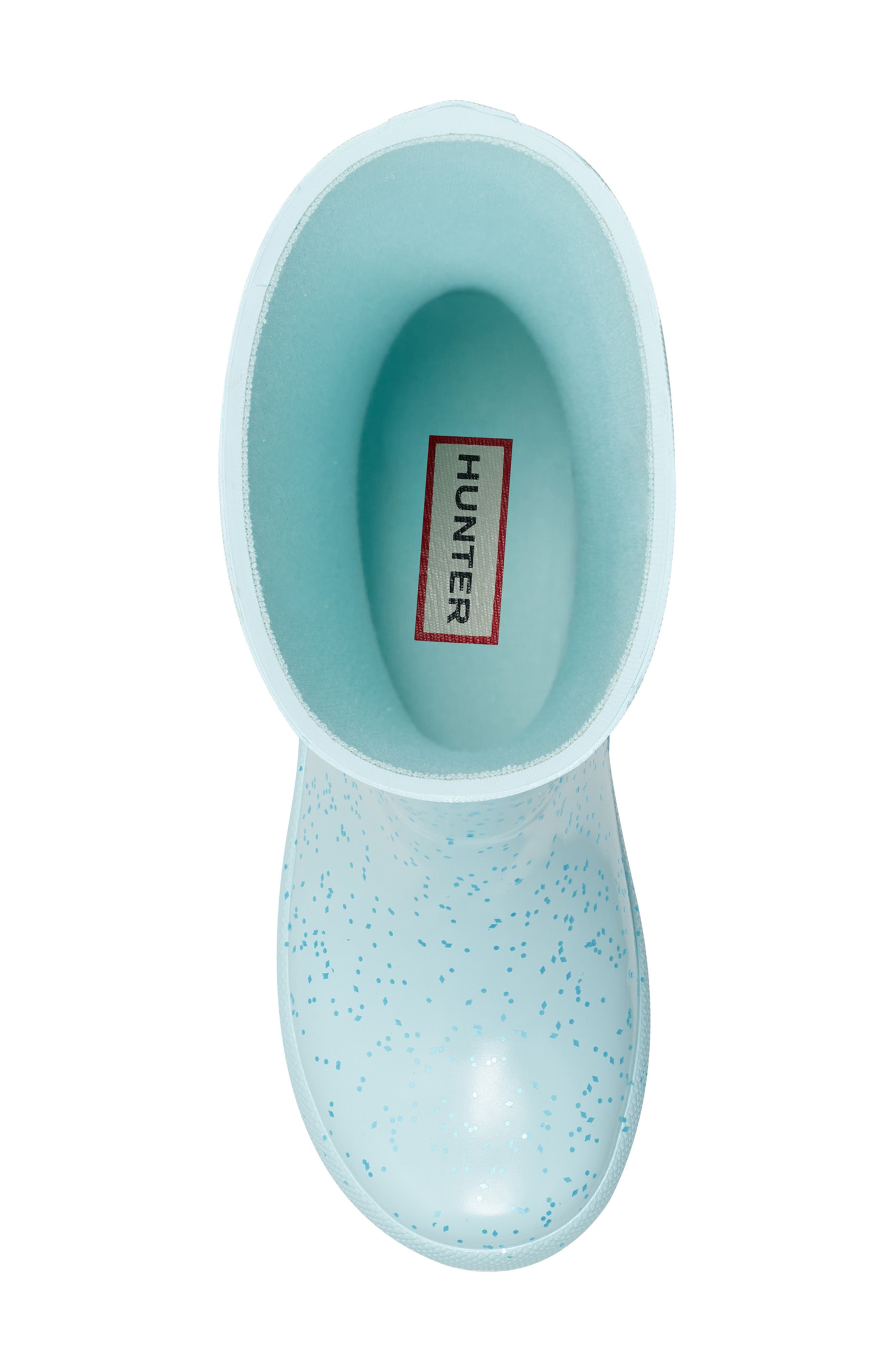 Hunter Kids' Original First Classic Glitter Rain Boot, Alternate, color, Light Blue