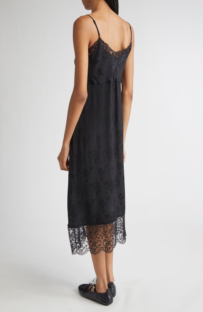 Simone Rocha Deep Lace Trim Slipdress, Alternate, color, Black