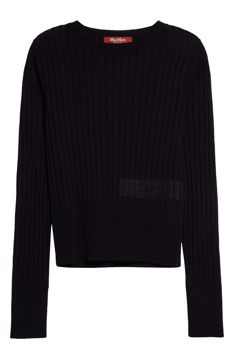 Max Mara Studio Funale Silk & Wool Rib Sweater, Alternate, color, 