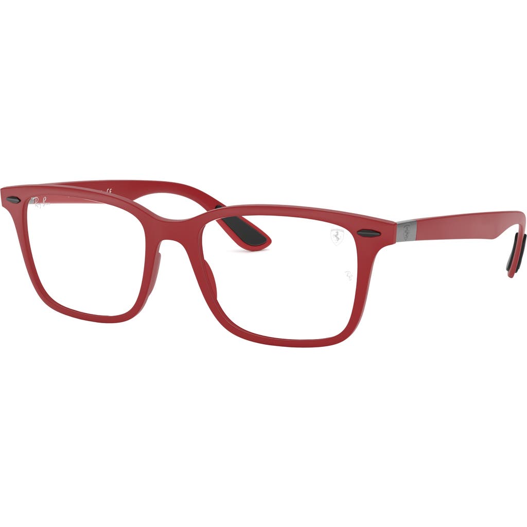 Ray Ban Ray-ban 53mm Square Optical Glasses In Red