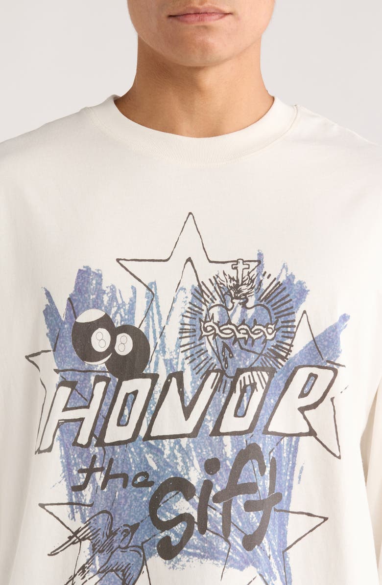 HONOR THE GIFT Pop Art Long Sleeve Cotton Graphic T-Shirt, Alternate, color, White