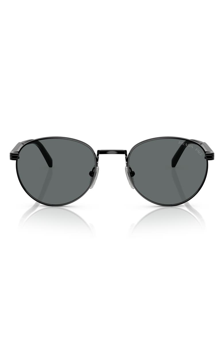 Prada 53mm Polarized Oval Sunglasses, Main, color,
