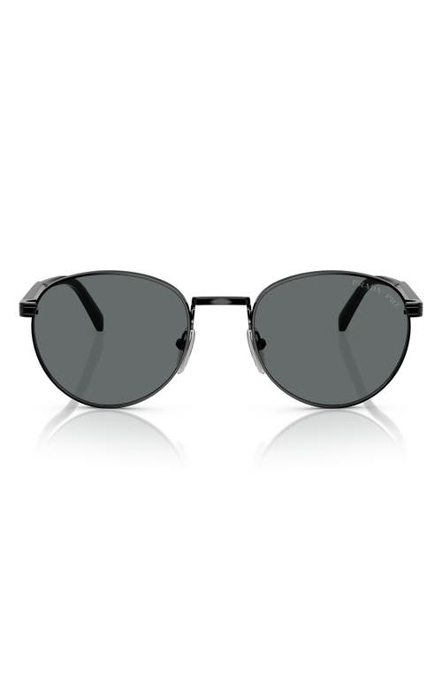 Prada 53mm Polarized Oval Sunglasses In Black