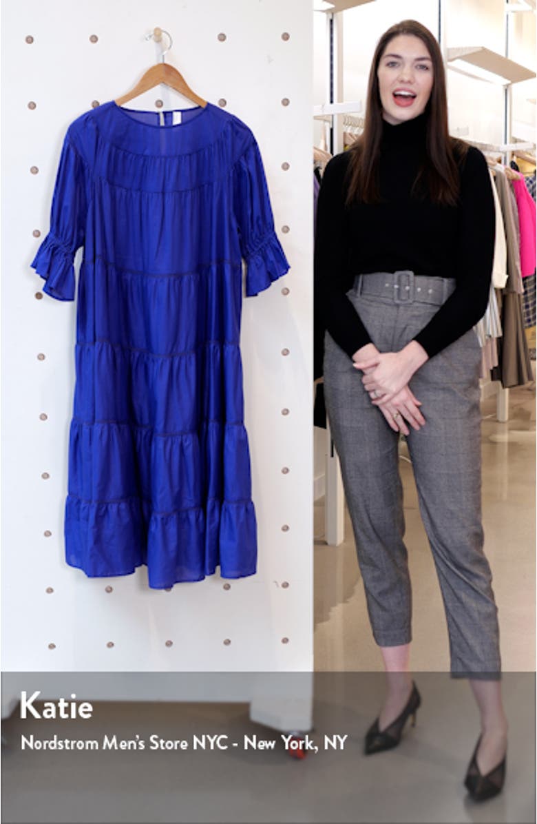 Paradis Open Tier Cotton Midi Dress, sales video thumbnail