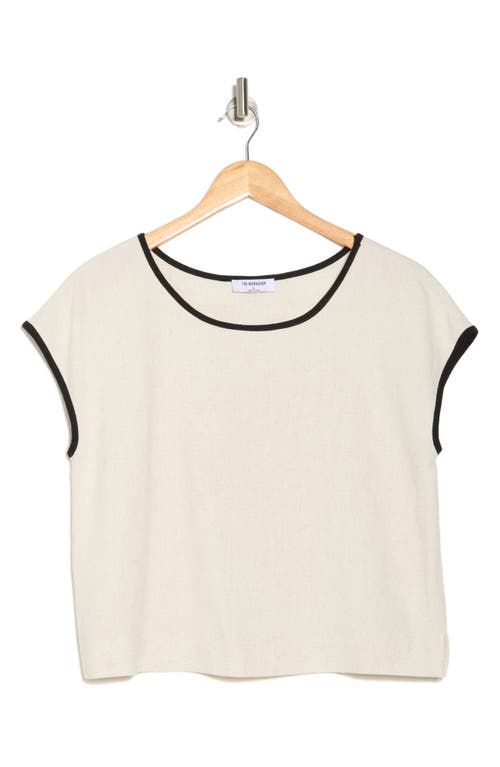 BLU PEPPER BLU PEPPER CONTRAST TRIM CAP SLEEVE TOP