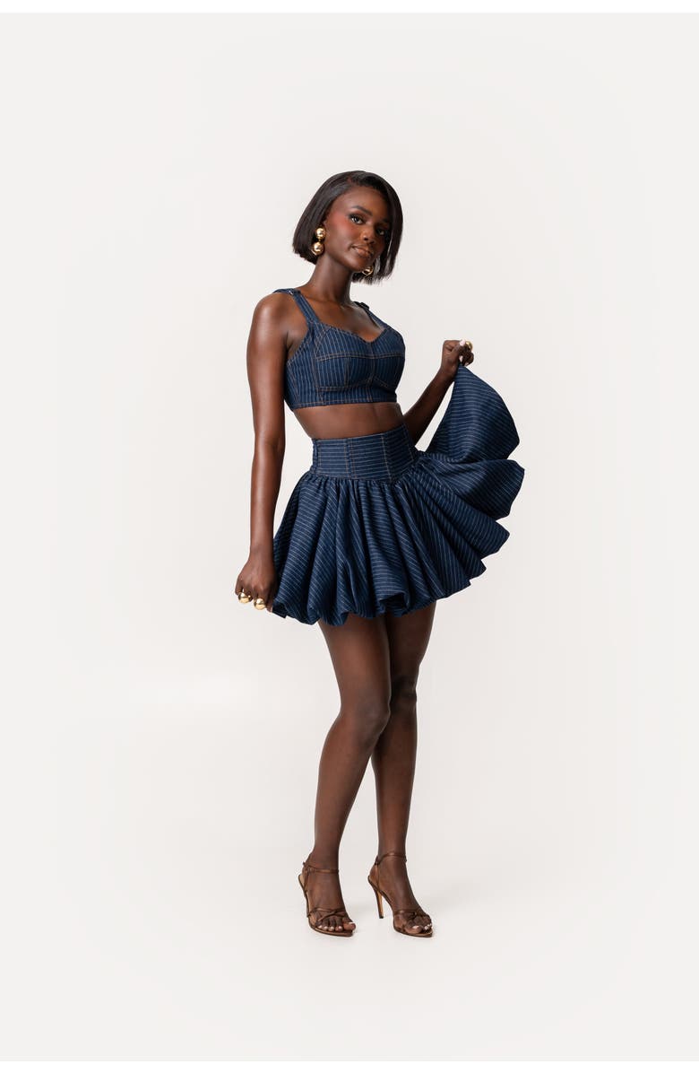 OFUURE Rumi Bubble Mini Skirt, Alternate, color, Denim