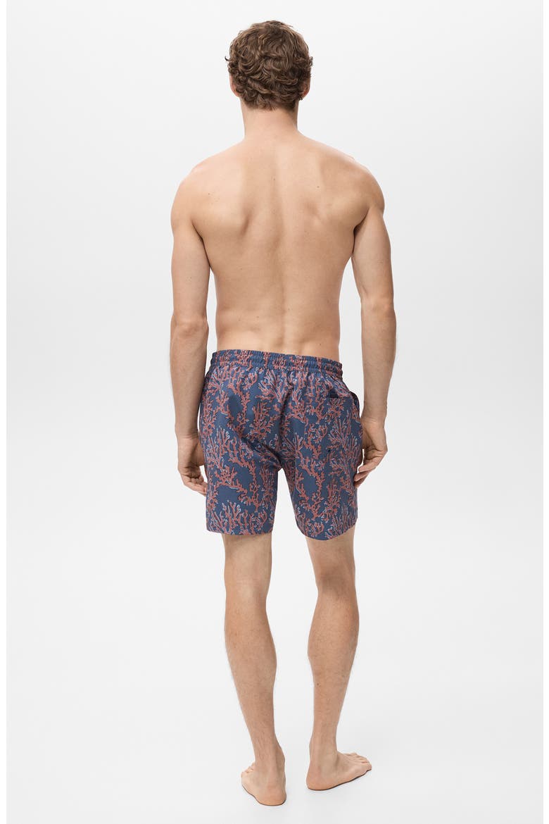 Coral Print Swim Trunks, Alternate, color, CORAL RED