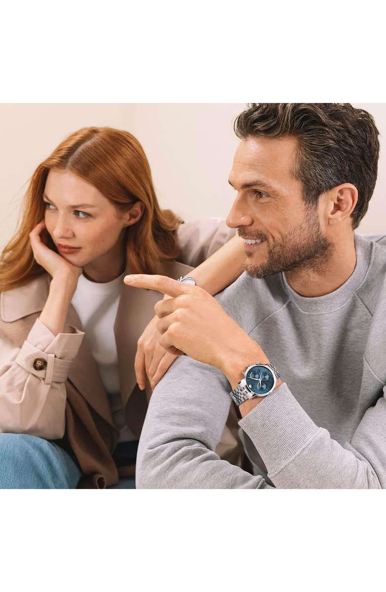 Movado Museum Classic Chronograph Bracelet Watch, 42mm, Alternate, color, Blue